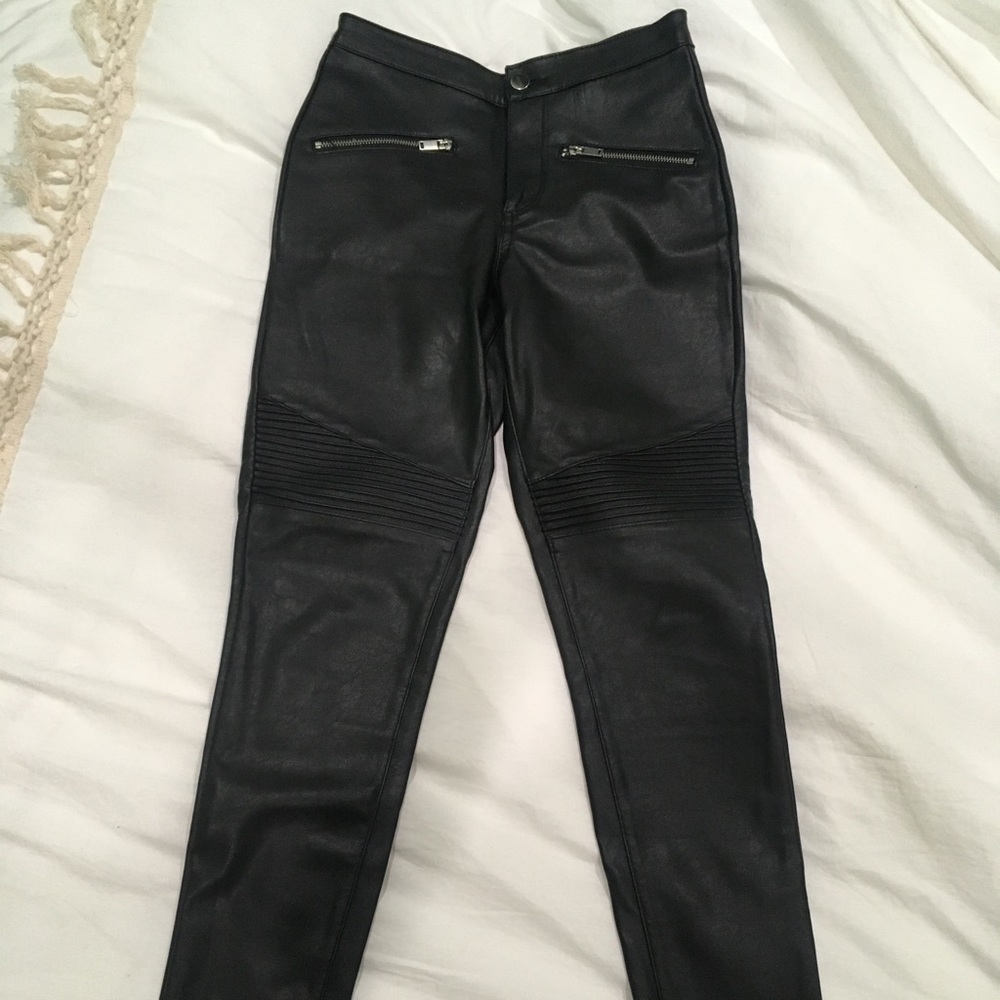 H&M leather moto pants